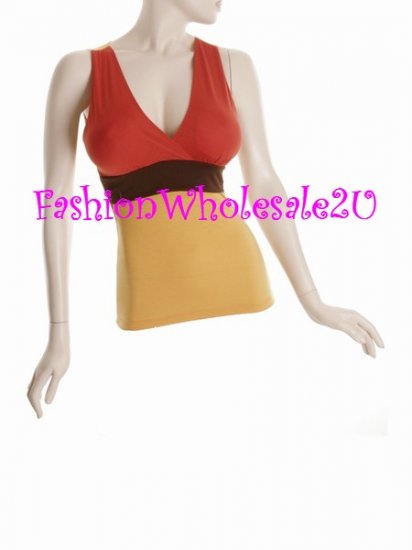 WS Tri-Solid V-Neck Halter Top Wholesale (6 Pack)