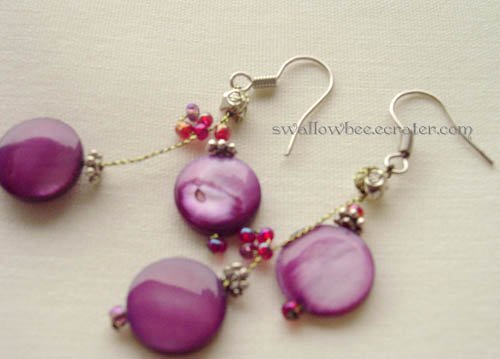 Charming Asian Style Purple Earrings
