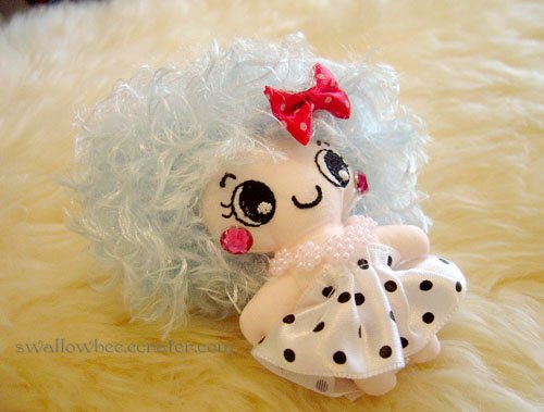 Blue Cutie Doll Cell Phone Strap