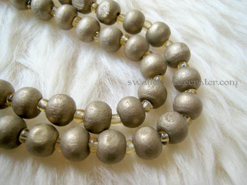 Coffee Wooden Beads Long Necklace