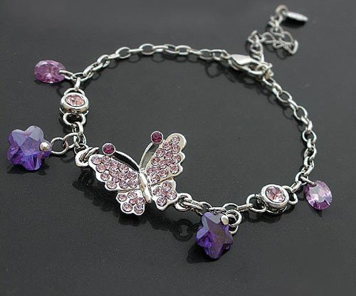Charming Purple Butterfly Bracelet