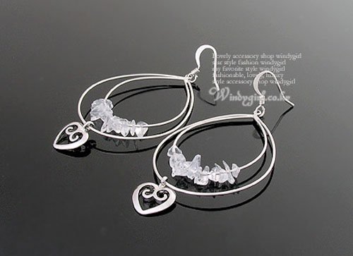 Clear Stone Heart Shape Earrings