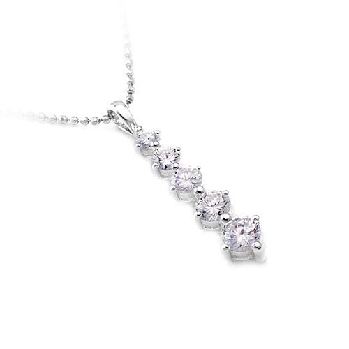 Sterling Silver Zircon Drop Necklace