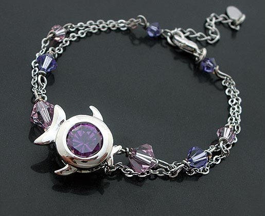 Violet Zircon Fish Bracelet