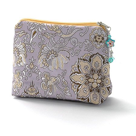 Asian Style Purple Silk Cosmetic Bag