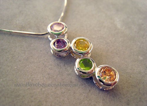 Colorful Bubbles Sterling Silver Necklace