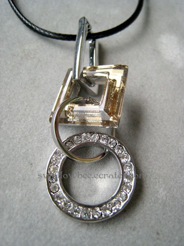 Goldenrod Rhinestone Love Ring Necklace