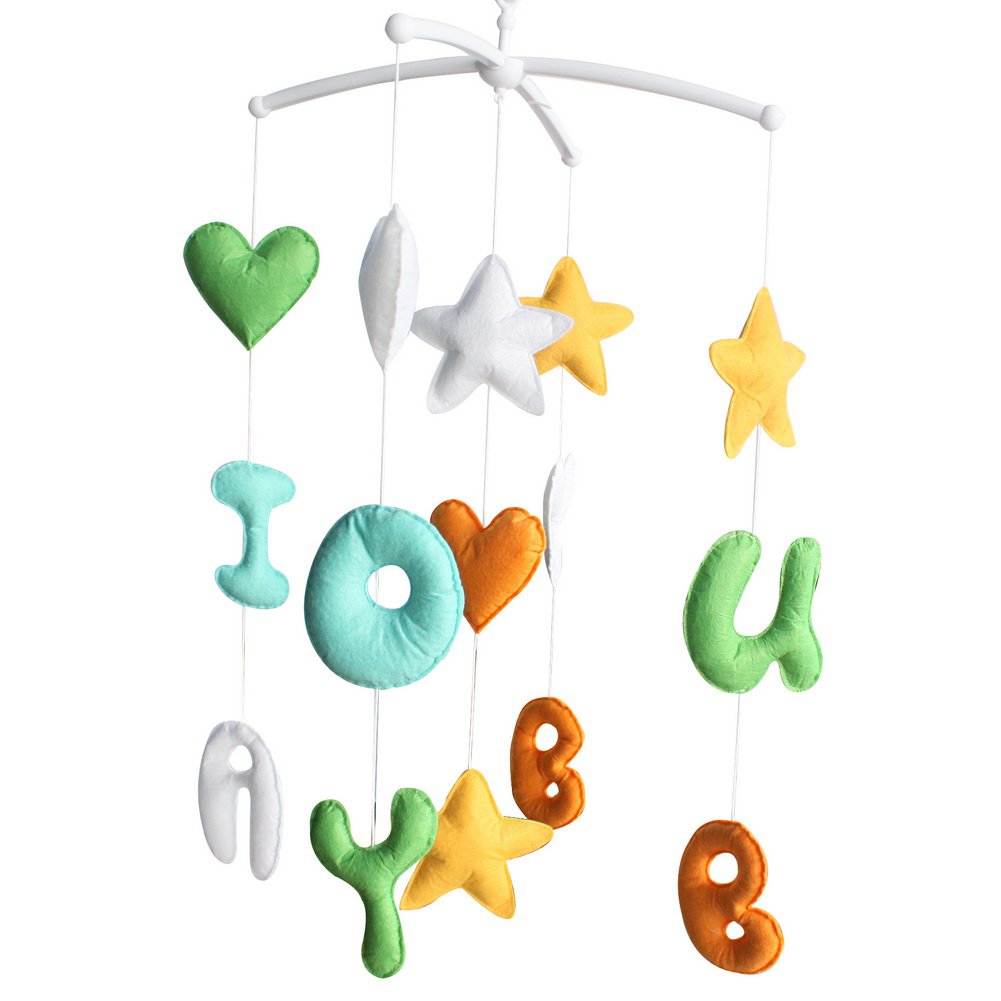 BC-BAB-ONIM0174-BELL-CELI Nursery Musical Mobile, Handmade Hanging Toys, Crib Decor Mobile
