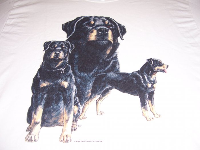 New Rottweiler T-shirt Adult Large Item # 30