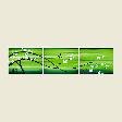 Asian Feng Shui Style Floral Tree Art Painting - Green with Dragonfly