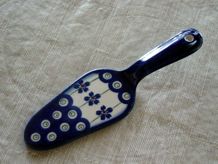 Polish Pottery Dessert Server Flowering Peacock Zaklady Ceramiczne Boleslawiec Poland