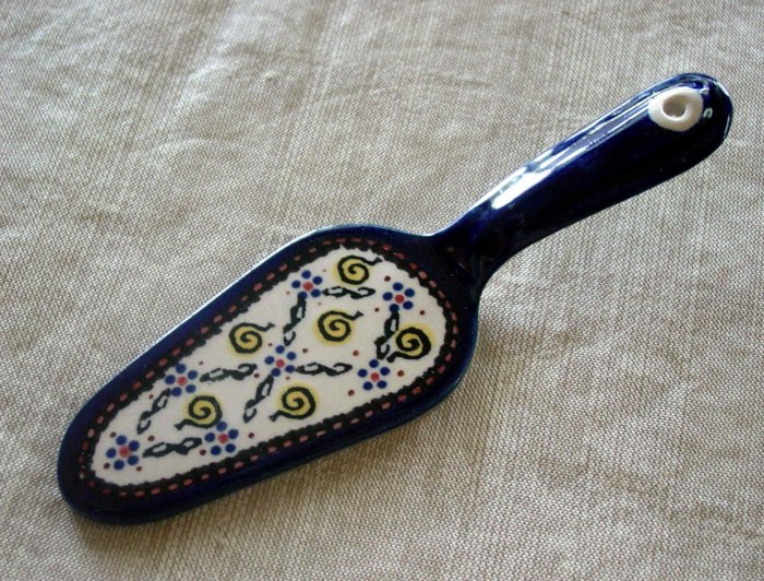 Polish Pottery Dessert Server Festive Garden Signed Zaklady Boleslawiec Poland