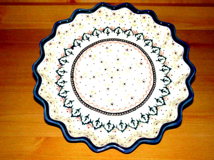 Polish Pottery Quiche Pie Dish Scalloped Madison Boleslawiec Zaklady Ceramiczne
