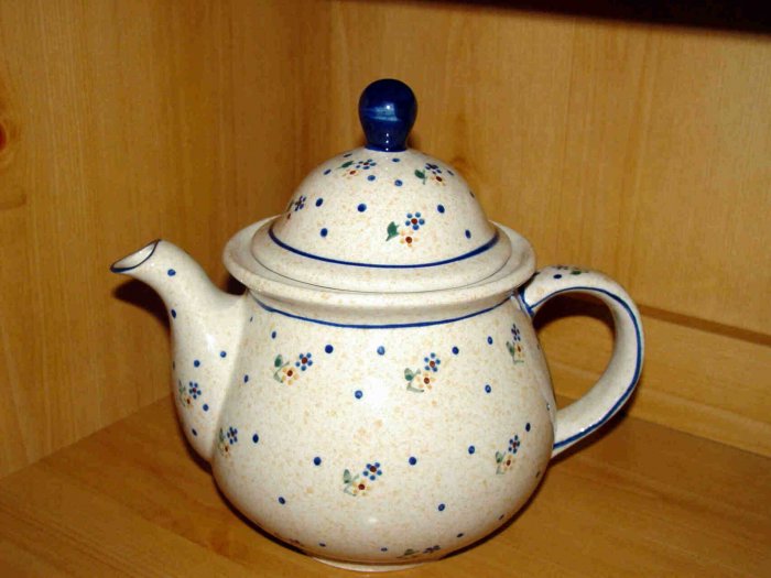 Polish Pottery Teapot Coffee Pot Meadow Zaklady Ceramiczne Boleslawiec Poland
