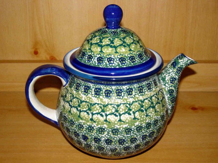 Polish Pottery Teapot Coffee Pot Shannon Unikat Artist Handsigned Boleslawiec Poland