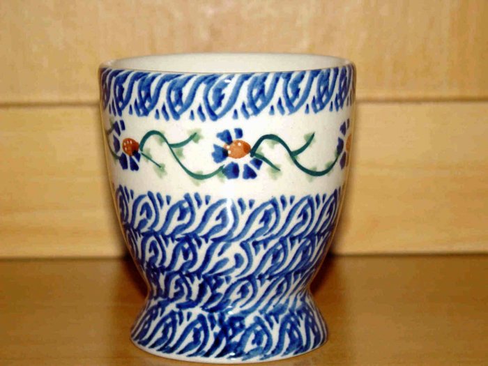 Polish Pottery Juice Cup Basketweave Boleslawiec Poland