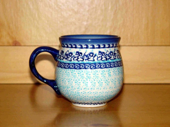 Polish Pottery Bubble Mug Unikat Winter Boleslawiec Poland