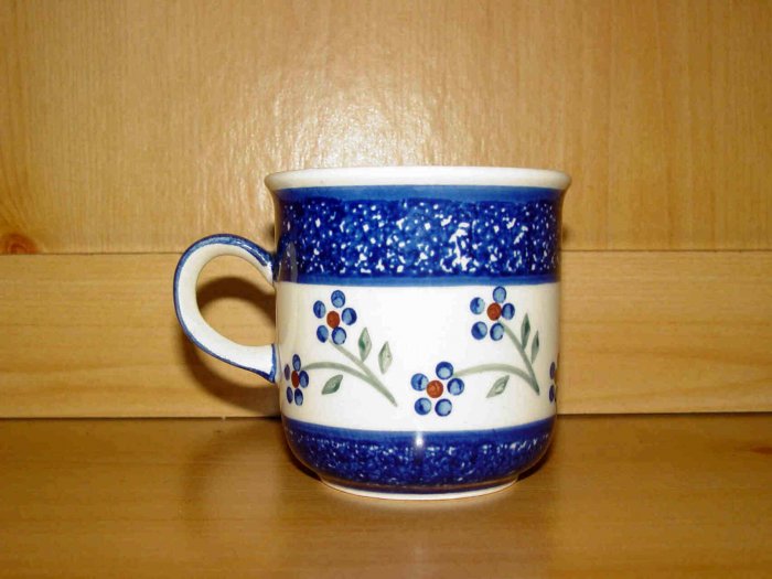 Polish Pottery Coffee Cup Daisy Chain Wiza Boleslawiec Poland