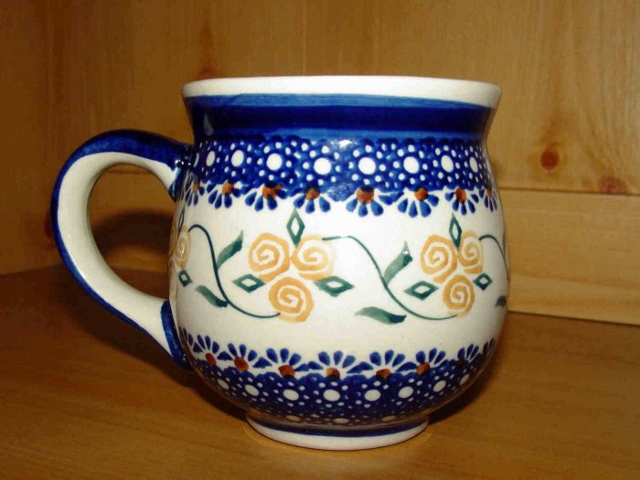 Polish Pottery Bubble Mug Gentleman's Boleslawiec Poland