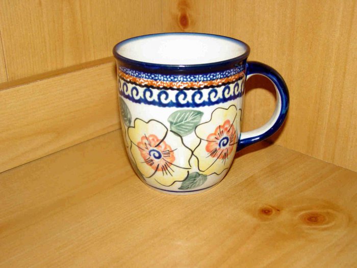 Polish Pottery Coffee Cup Unikat Art 126 Zaklady Ceramiczne Boleslawiec