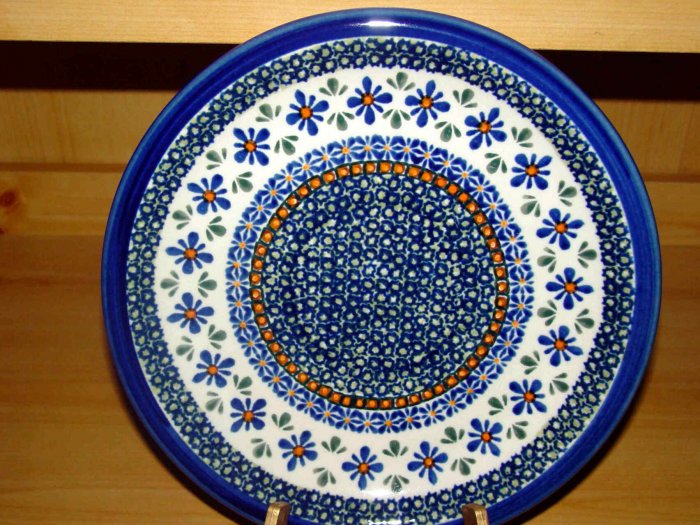 Polish Pottery Dinner Plate Unikat Gat 1 New Hope Signed Zaklady Boleslwaiec Poland