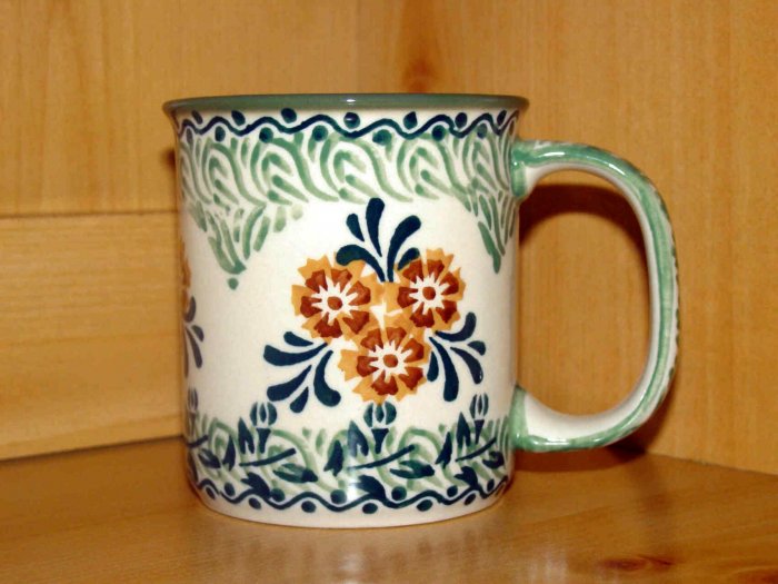 Polish Pottery Coffee Cup Unikat In Provence Boleslawiec Poland
