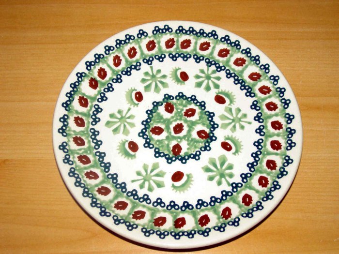 Polish Pottery Dessert Plate Unikat Chestnut Boleslawiec Poland