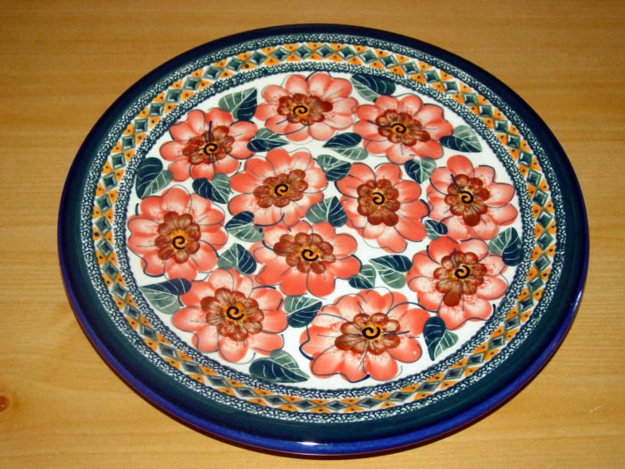 Polish Pottery Dinner Plate Unikat Art 124 Signed Zaklady Ceramiczne Boleslawiec Poland