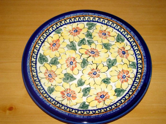 Polish Pottery Dinner Plate Unikat Art 126 Signed Zaklady Ceramiczne Boleslawiec Poland