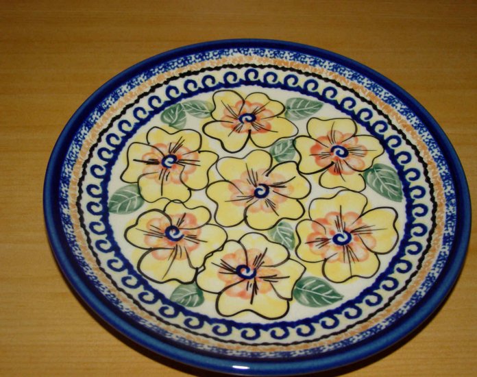 Polish Pottery Dessert Plate Boleslawiec Unikat Art 126 Handsigned!