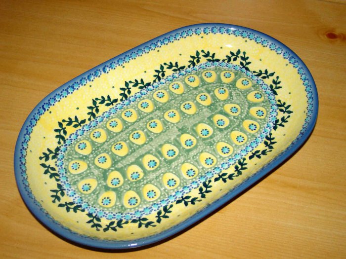 Polish Pottery Platter Unikat Kaitlyn Boleslawiec Poland