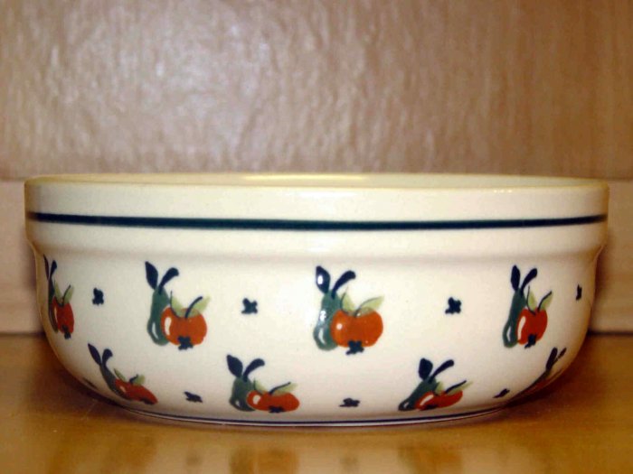 Polish Pottery Bowl From Boleslawiec Poland Cherrie's Pattern