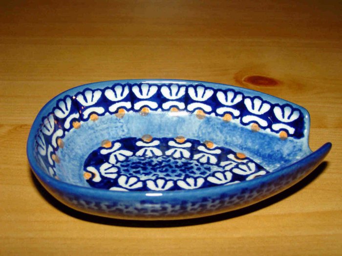 Polish Pottery Spoon Rest Little Flowers Boleslawiec Poland