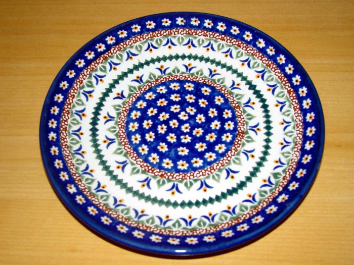 Polish Pottery Unikat Daisy Dessert Plate Art 104 Zaklady Ceramiczne Boleslawiec Poland