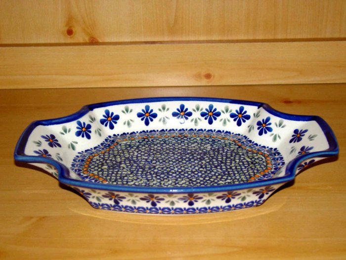 Polish Pottery Serving Tray Dish New Hope Unikat Zaklady Ceramiczne Boleslawiec Poland
