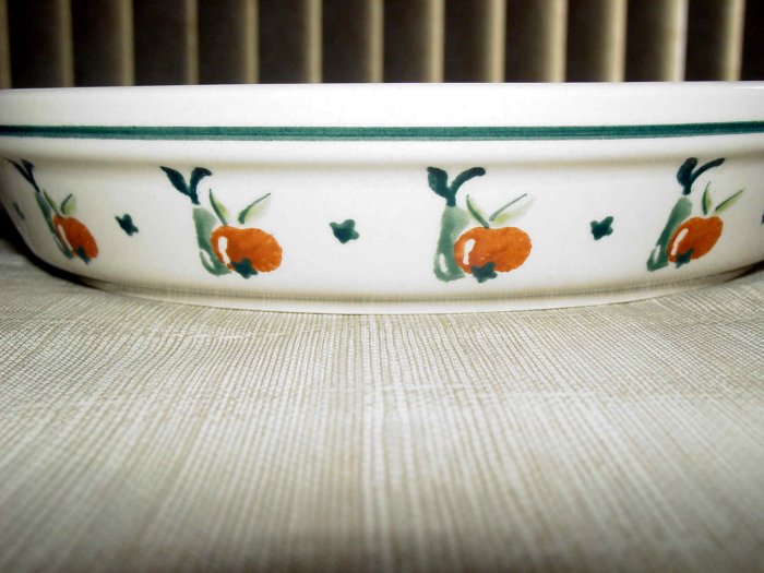 Polish Pottery Pie Dish Boleslawiec Poland Cherries Pattern