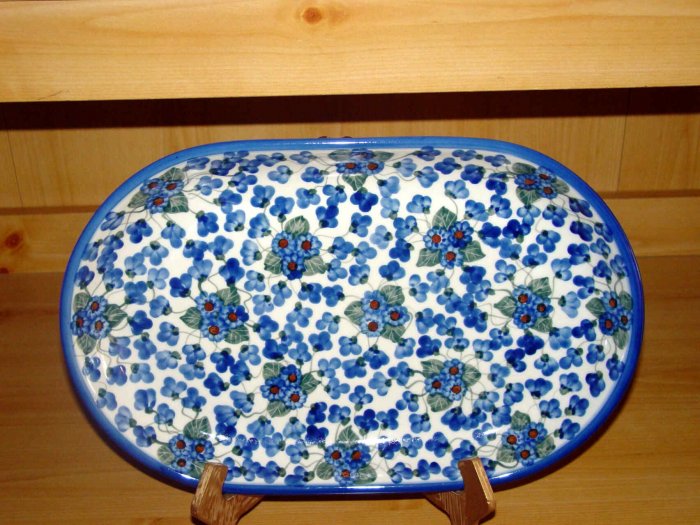 Polish Pottery Platter Signature Unikat 3 Sisters From W.R. Ceramika Boleslawiec Poland