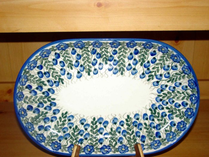Polish Pottery Platter Signature Unikat Summer Woods From W.R. Ceramika Boleslawiec Poland