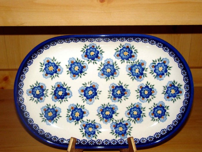 Polish Pottery Platter Signature Unikat Profusion From W.R. Ceramika Boleslawiec Poland
