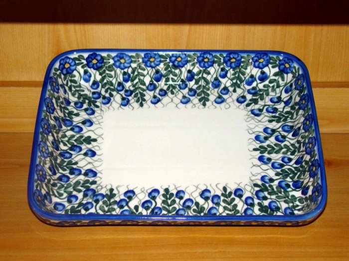 Polish Pottery Baker Signature Unikat Summer Woods From WR Ceramika Boleslawiec Poland