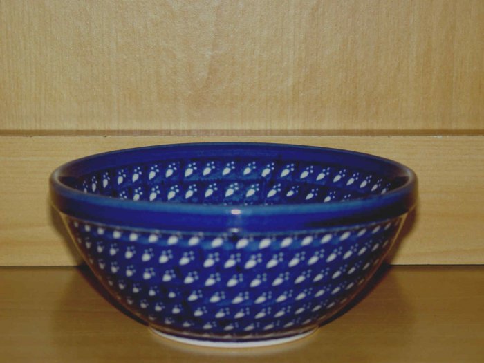 Polish Pottery Bowl Dessert Ice Cream All Paw Prints Boleslawiec Poland