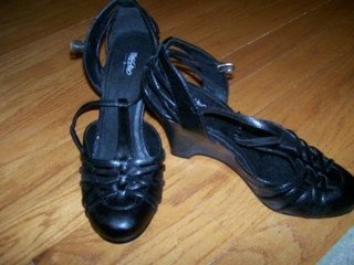 Black Wedge Heels Sz 10