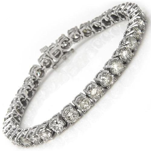 Briolite 6 Carat Tennis Bracelet in solid 14k white gold