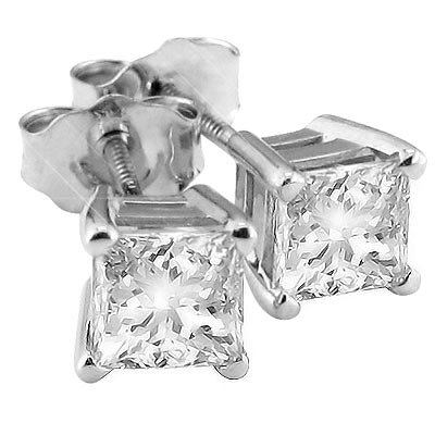 Briolite Princess Cut Stud Earrings