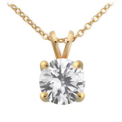 Briolite Solitaire Pendant in 14k Gold