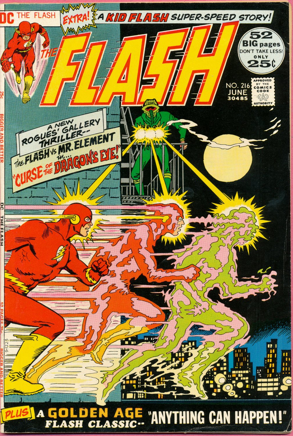 Flash 216 Bronze Age 6/72 DC Comics Barry Allen Golden Age Kid Wally West
