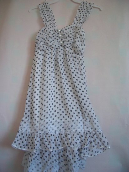 White Pokka dot Dress