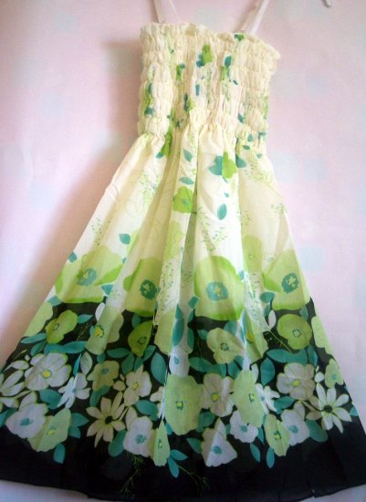 Floral GREEN tube dress