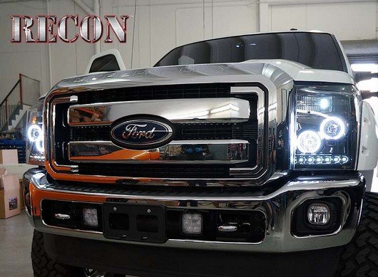 Part # 264272BKCC - SMOKED Projector Headlights Ford Superduty 11-13 CCFL Technology