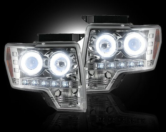 Part # 264190CLCC - CLEAR Projector Headlights Ford F150 & Raptor 09-13 CCFL Technology